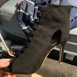 Black open heels